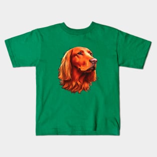 Irish Setter Pet Portrait Cut Out Kids T-Shirt